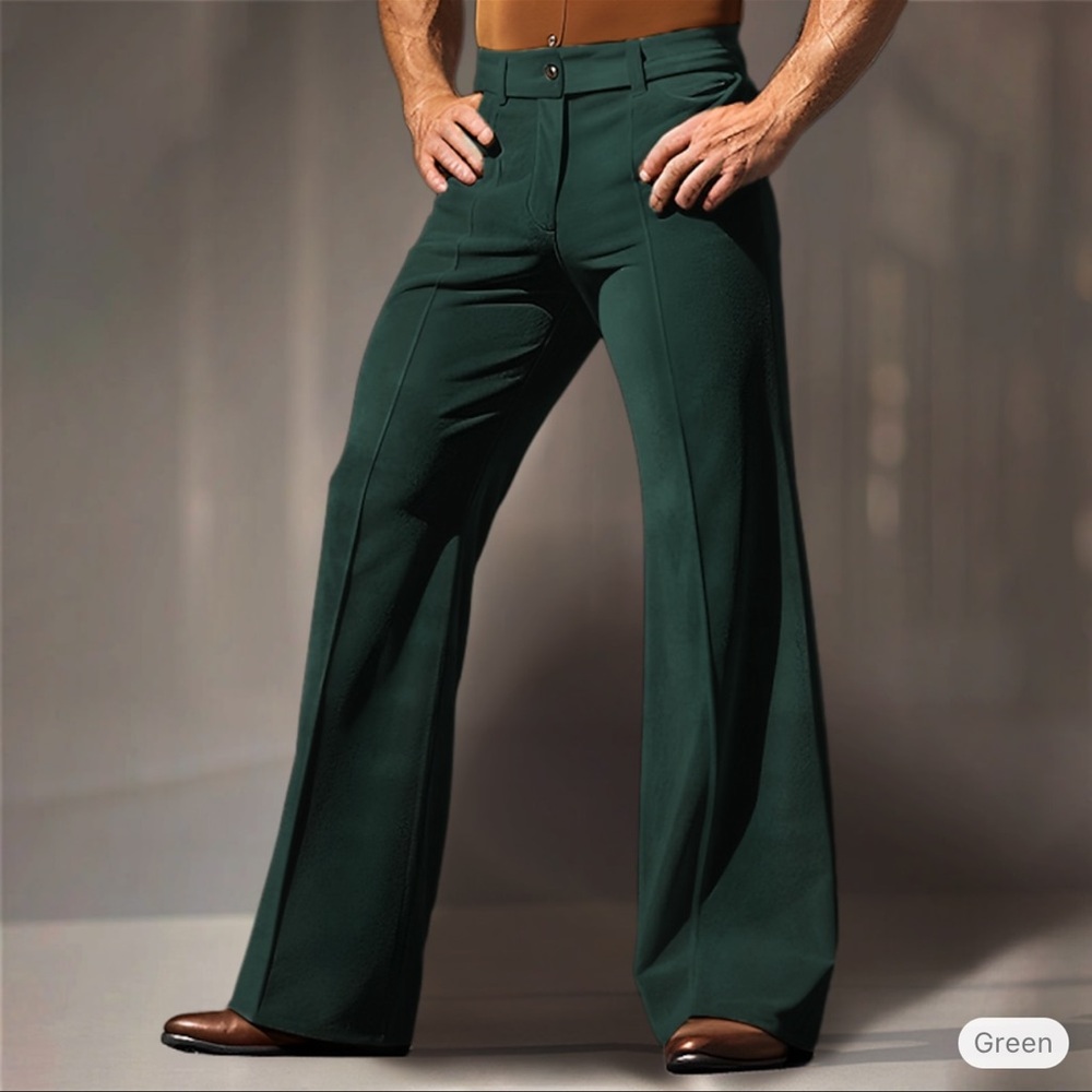 Check out these Green suede illusion bell bottoms.Size xxl 34-36 waist 32 inseam